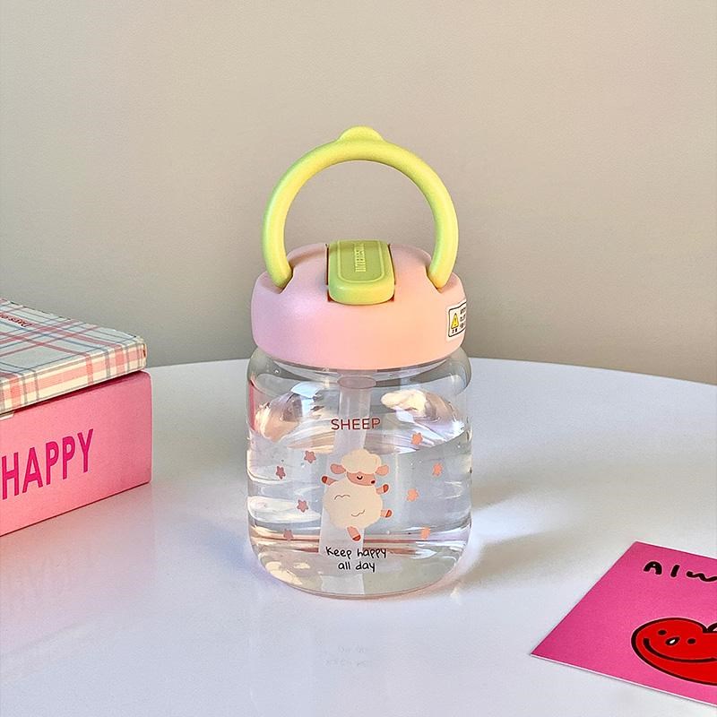 高硼硅玻璃水杯多巴胺带吸管耐热耐高温迷你小巧便携高颜值女杯子