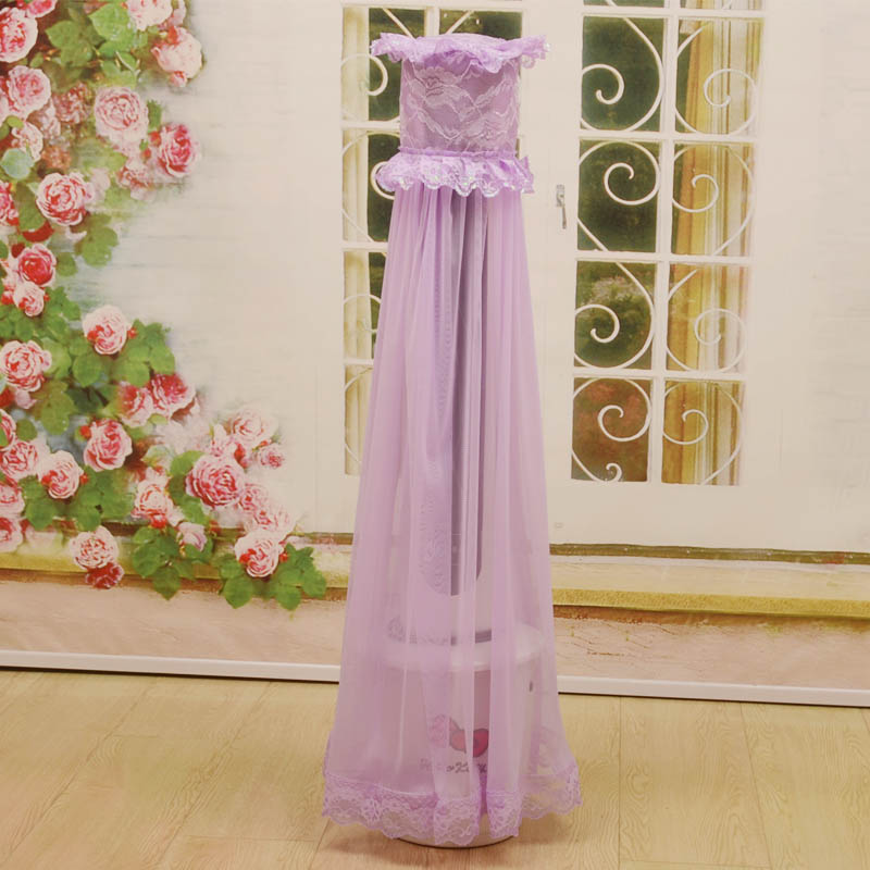 塔扇套粉色防尘罩电风扇防尘紫色保护套订做收纳套蕾丝布艺套定做