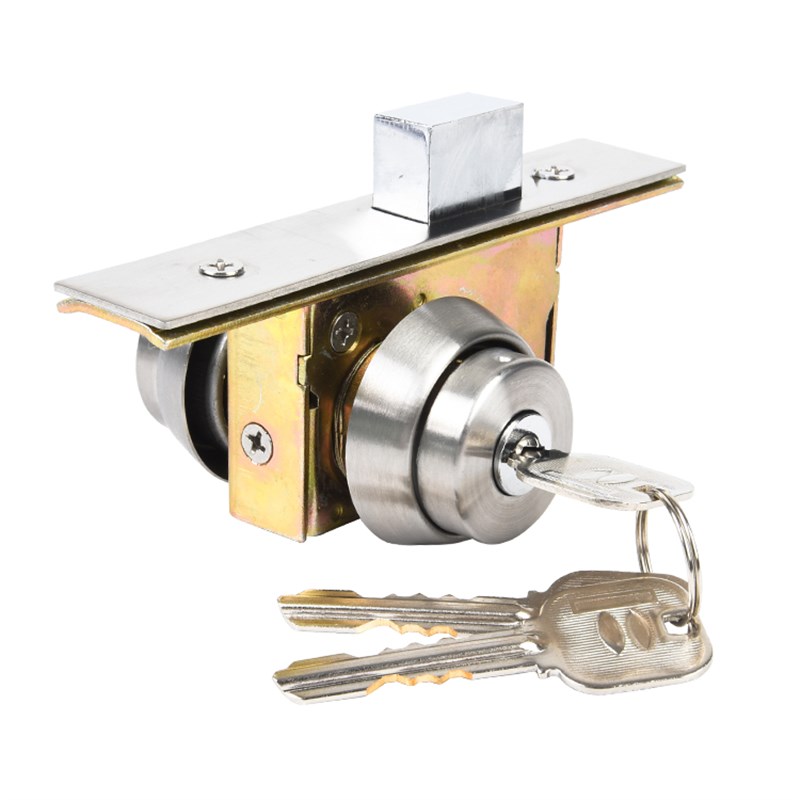 329有框门地锁铝合金门锁平头锁不锈钢门地锁双面锁肯德基门锁芯