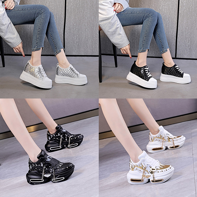 2023春秋新款女鞋厚底内增高松糕鞋特价清仓处理库存鞋百搭单鞋女