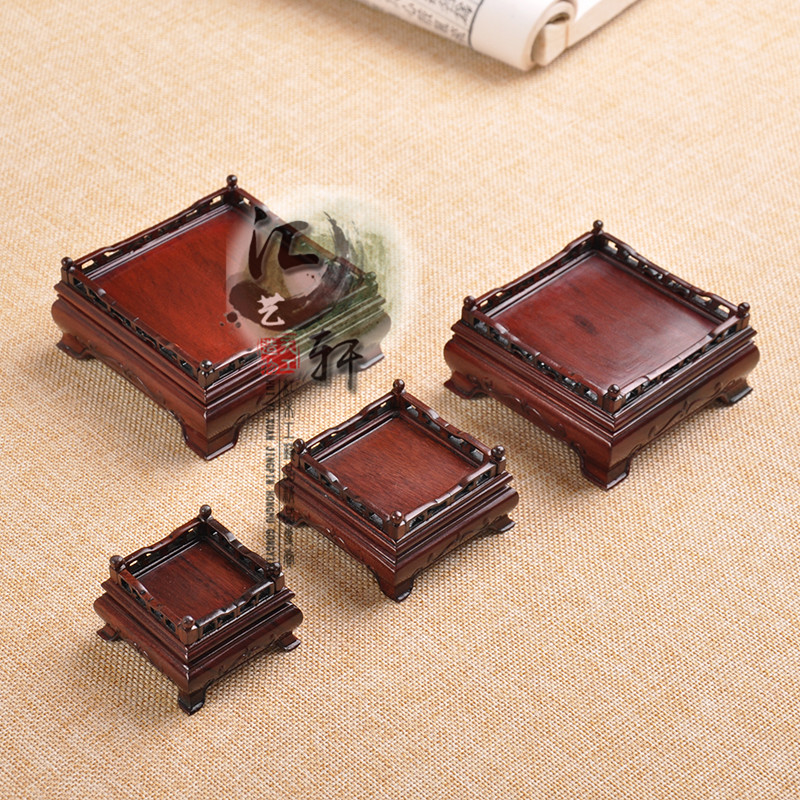 实木非洲酸枝正方印章玉器玉石微盆景插花摆件底座文昌塔葫芦底座