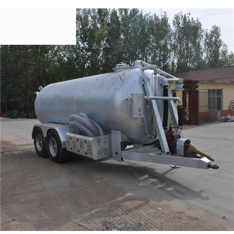 10吨热镀锌粪罐拖车沼渣沼液吸污罐车田地撒肥罐车宽体轮胎