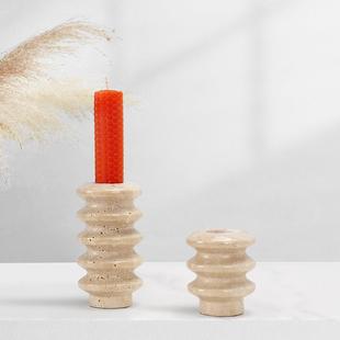 大理石烛台创意家用桌面复古装饰品婚庆浪漫烛光晚餐摆件