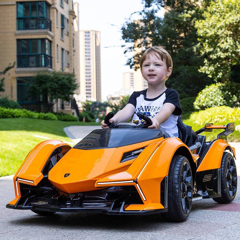 儿童电动汽车四轮遥控宝宝玩具车可坐人男女小孩跑车童车兰博