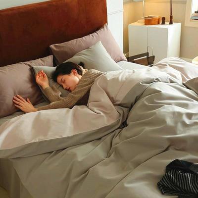 轻奢高级感100支纯棉磨毛四件套秋冬全棉被套床单长绒棉南通家纺