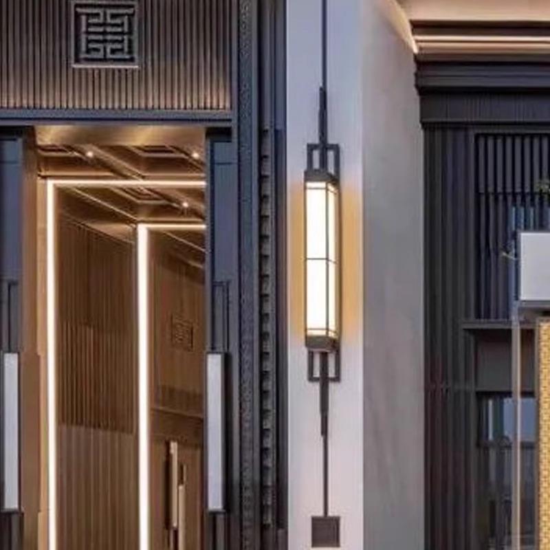 大门外挂壁灯长杆云石壁灯售楼部别墅庭院围墙新中式壁灯装饰灯