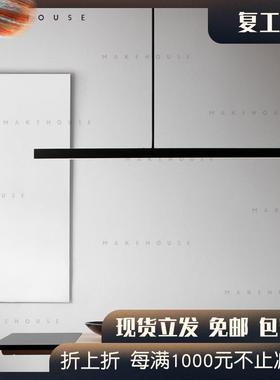 几何吊灯长条亚克力高端餐厅黑色现代极简设计师轻奢led全铜调光