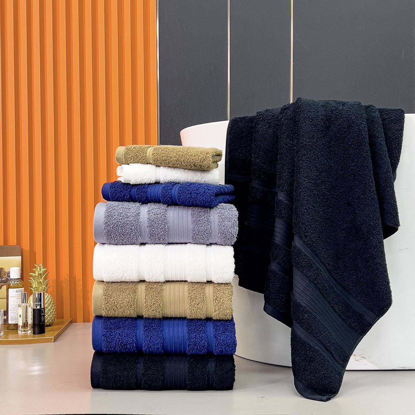 纯棉浴巾8件套毛巾浴巾方巾八件套装全棉素色面巾柔软吸水