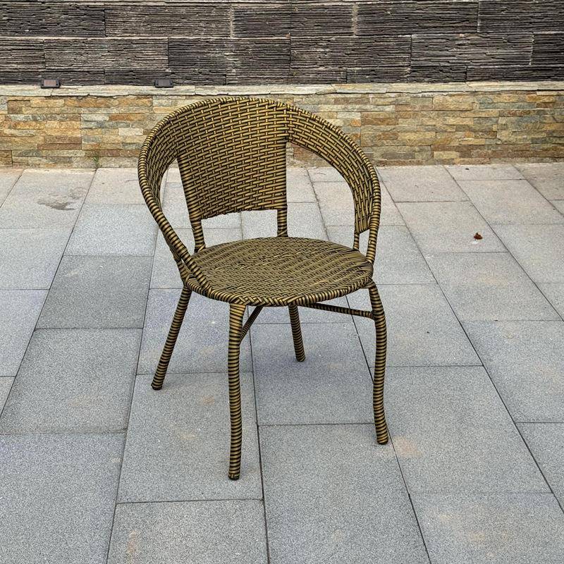 藤椅阳台小桌椅户外铁艺单人无需组装简约休闲五件套庭院靠背椅子