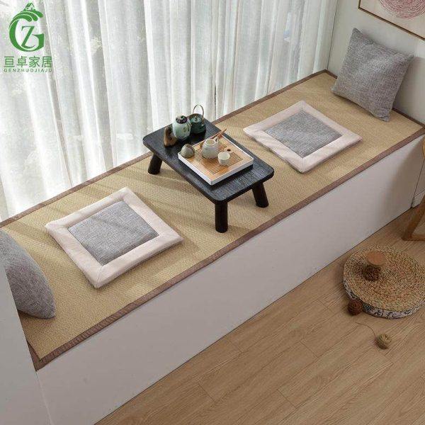 双面飘窗垫窗台四季通用竹席阳台垫子毯日式亚麻海绵,居家布艺,飘窗垫,淘宝优惠券,粉丝福利购,淘宝优惠卷