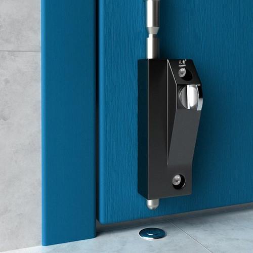 铝合金双门插销锁落地插锁防盗自动插销锁旋转门锁有框玻璃门锁