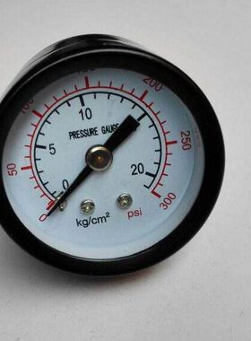 轴向背后螺纹接口压力表 直径40mm 压力20KG/CM2 300PSI 1/2螺纹