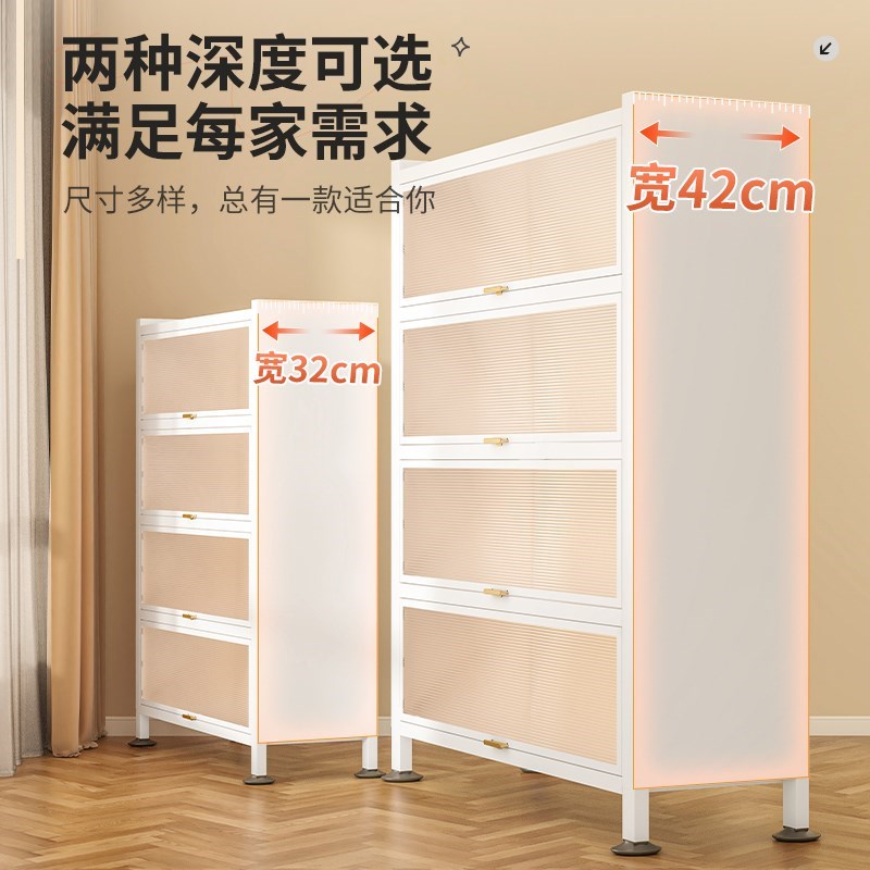 厨房钢制翻盖柜多层落地收纳柜大容量橱柜K铁艺R储物柜碗柜置物架