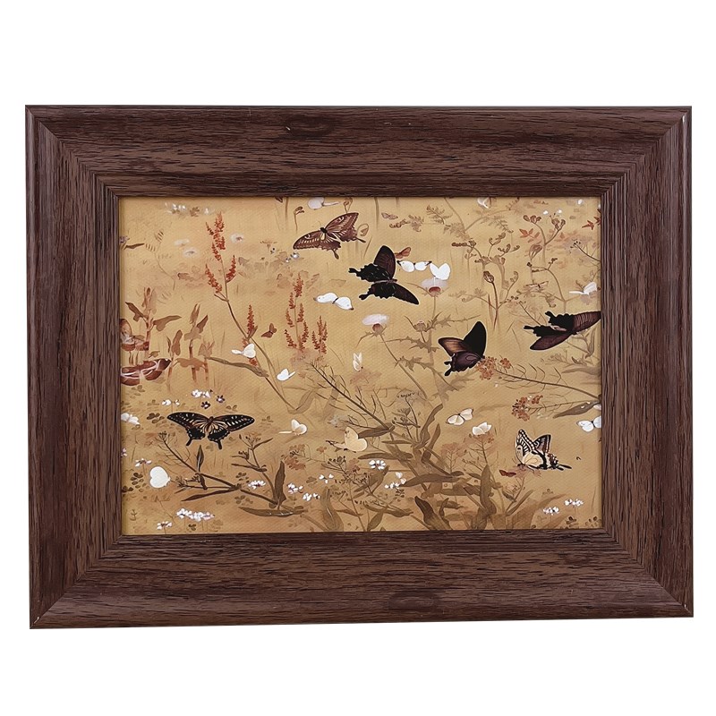 中古风蝴蝶油画摆件法美式相框摆台客厅玄关餐边柜中式挂画装饰画图片