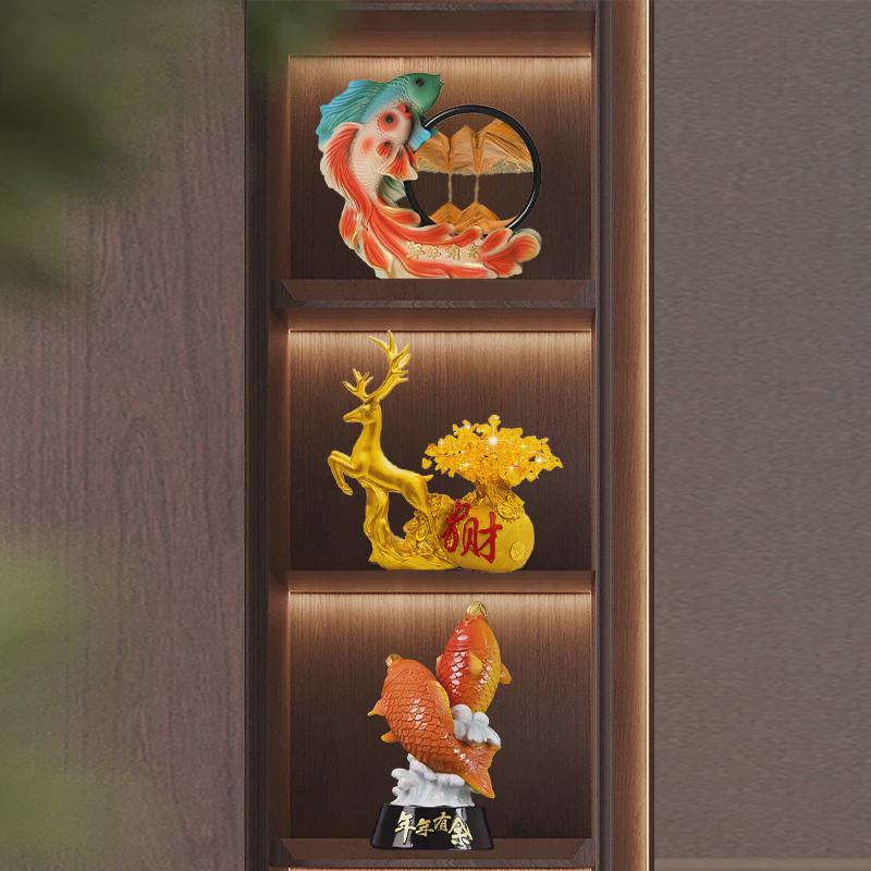 年年有余流沙画摆件开业礼物沙漏客厅新房玄关酒柜装饰品乔迁新居