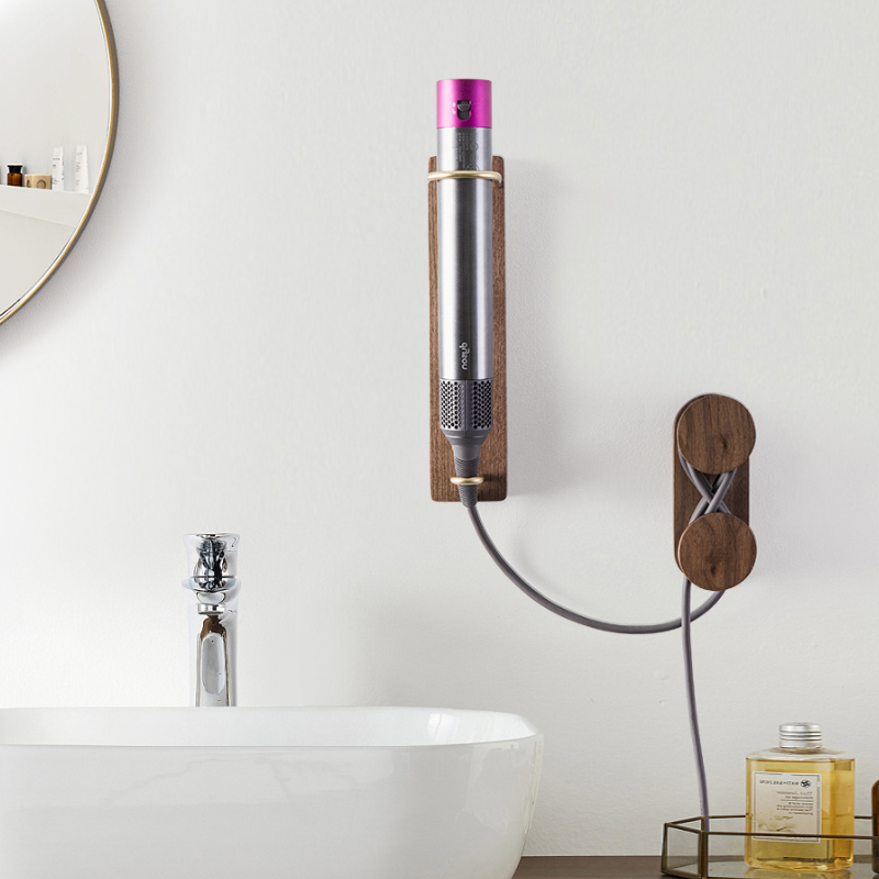 免打孔戴森卷发棒架通用壁挂卫生间浴室置物架支架美发器收纳架