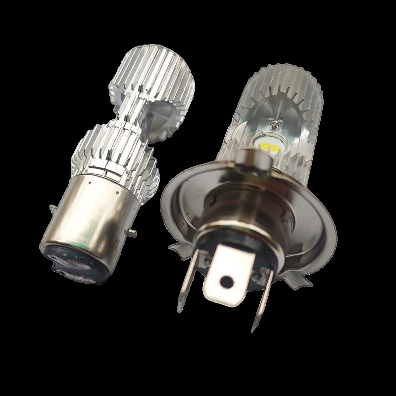 犀牛眼led摩托电动车前大灯改装BA20D双爪H4三爪50W远近超亮白光