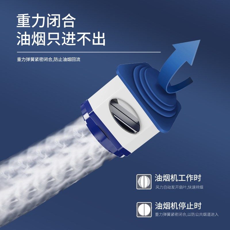 肯洁止逆阀卫生间厨房烟道油烟机专用止逆阀止回阀排风排烟防倒烟