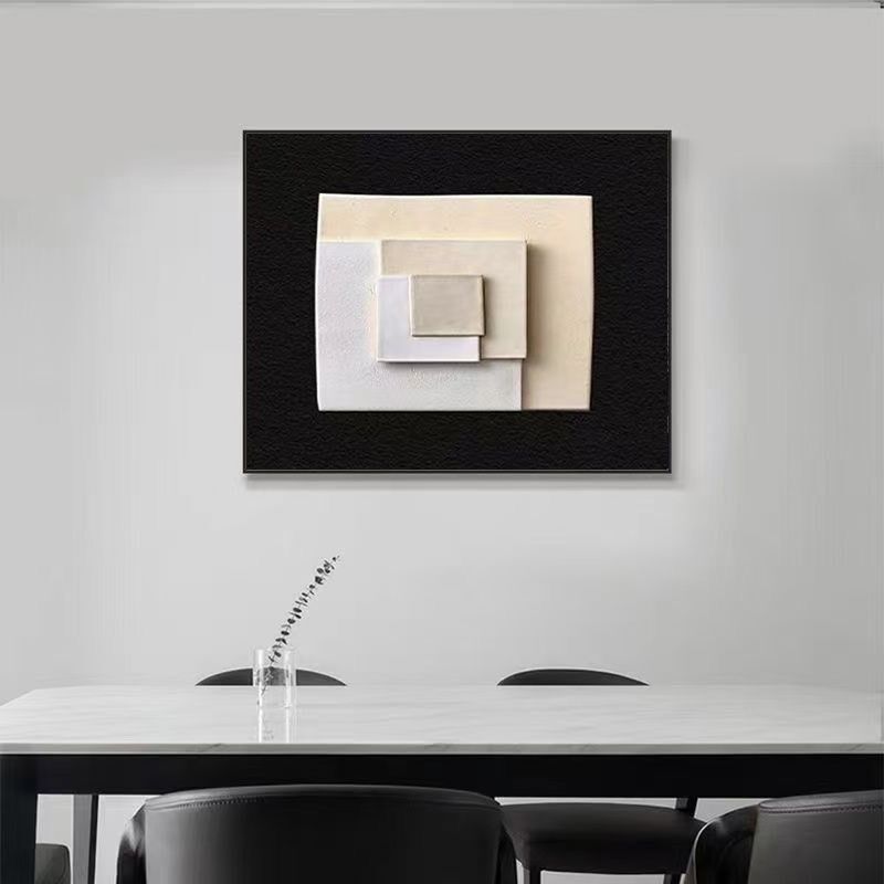 简约黑白极简电表箱装饰画抽象轻奢高级遮挡配电箱闸盒餐厅挂画