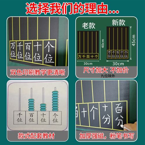 磁性教学计数表黑板贴大号三档五档九档数数计数器软磁贴小学数学