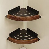 胡桃木卫生间架子置物架浴室厕所淋浴洗手间免打孔收纳角篮三脚架