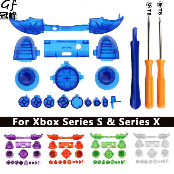 适用于xbox配件xbox series x手柄替换壳透色按键配