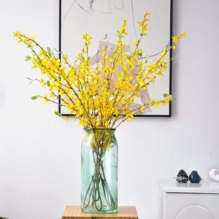 绿色简约琉璃花瓶高级插花轻奢客厅玻璃制品居家花器桌面装饰摆件