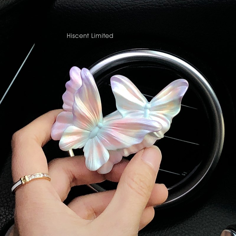 女神款蝴蝶车载香薰香水汽车出风口装饰高档扩香石摆件车内饰品女