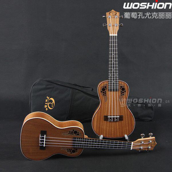 UKULELE尤克丽丽 23寸小四弦葡萄孔吉他尤克里里乌克丽丽