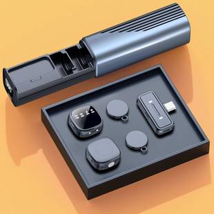 K26磁吸无线领夹麦克风一拖二带数显直播领夹麦一键降噪高清收音