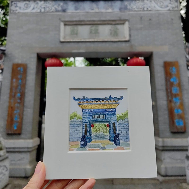 顺德文创可旋转金属冰箱贴清晖园满洲窗磁贴装饰画旅游纪念品礼物