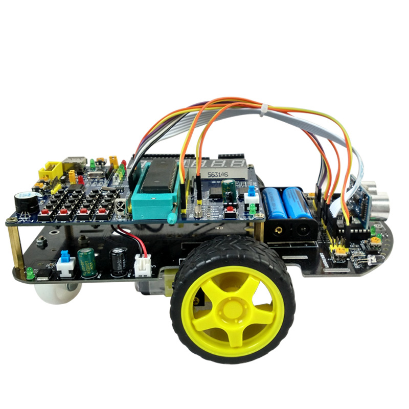 51单片机开发板智能小车循迹寻迹 避障 遥控 蓝牙编程机器人套件