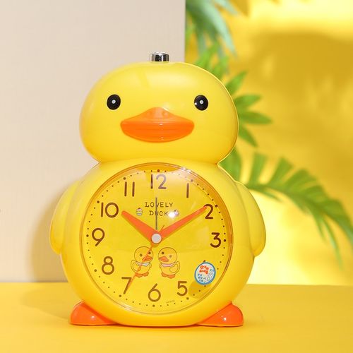 卡通新款智能小黄鸭闹钟起床神器男孩儿童专用男女孩静音电子时钟