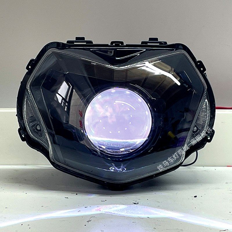 适用五羊本田lead125大灯总成改装LED双光透镜立德车头前照灯升级