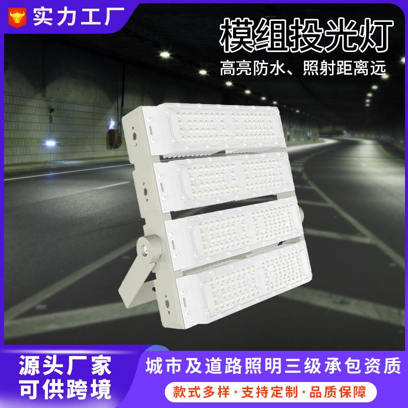 跨境led模组投光灯户外高杆球场工地广场照明灯200W大功率隧道灯