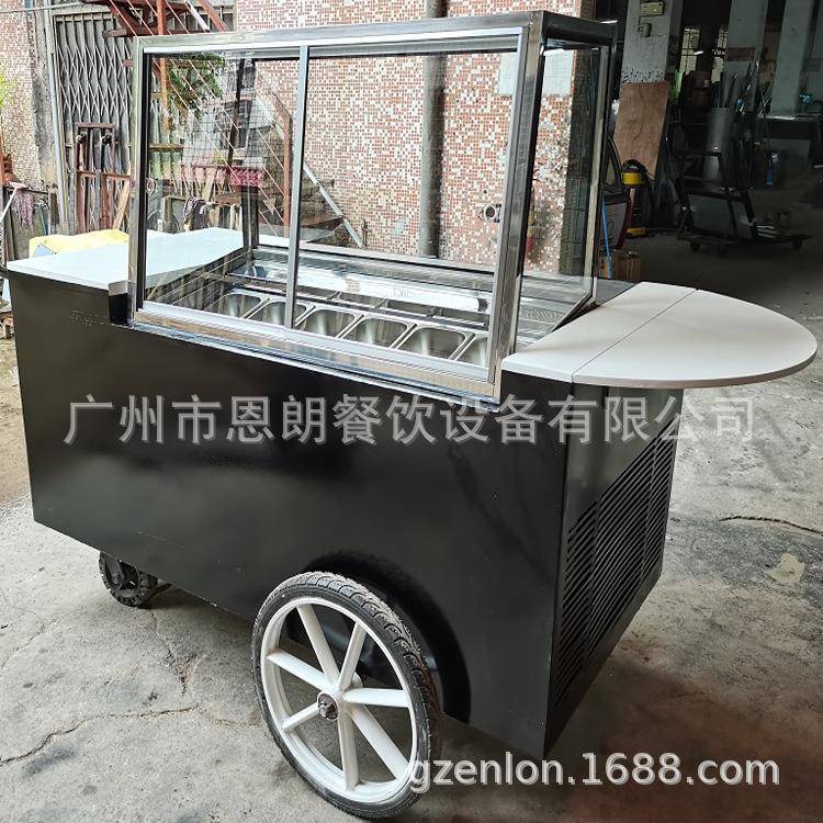 厂家新款6盘雪糕车商用摆摊小车自助餐车户外冰淇淋流动车