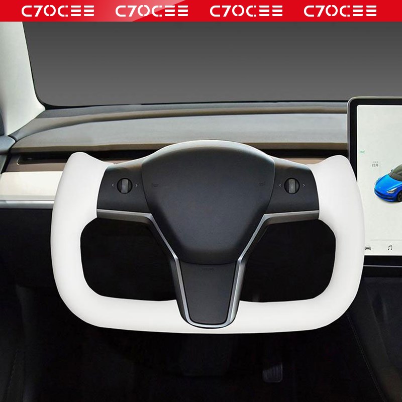 适用特斯拉Yoke方向盘Modely/3焕新版改装碳纤维飞机盘丫配件
