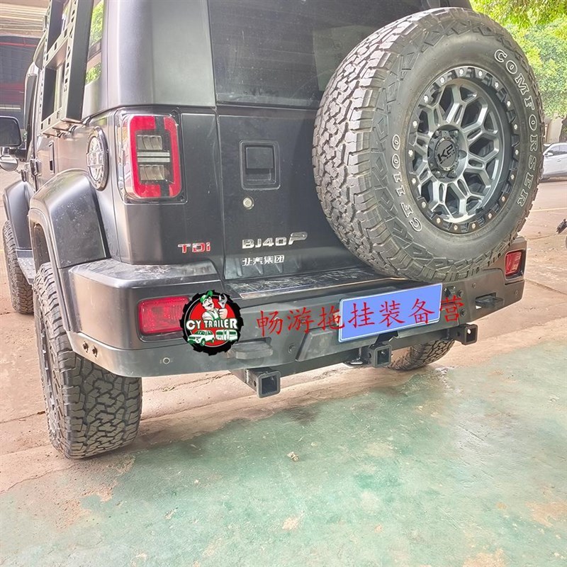 北汽BJ40拖车杠改装后挂式摩托车架自行车架重机车背架车尾托车架