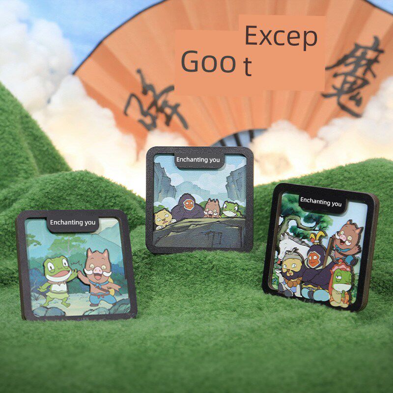 上美影浪浪山小妖怪多层冰箱贴磁吸装饰个性创意文创木质动漫周边