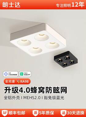 表面安装防眩射灯客厅简单的方形大胆灯全光谱射灯无主灯超薄隐形