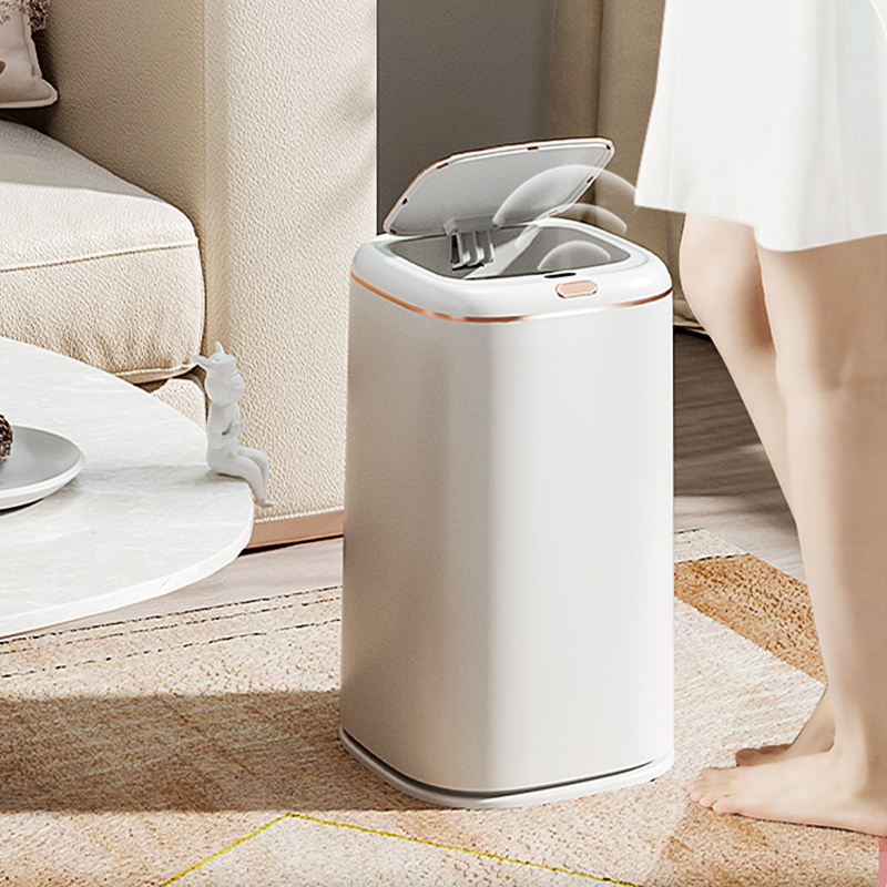 大容量轻奢智能感应垃圾桶家用厨房客厅带内桶防水免接触商场大码