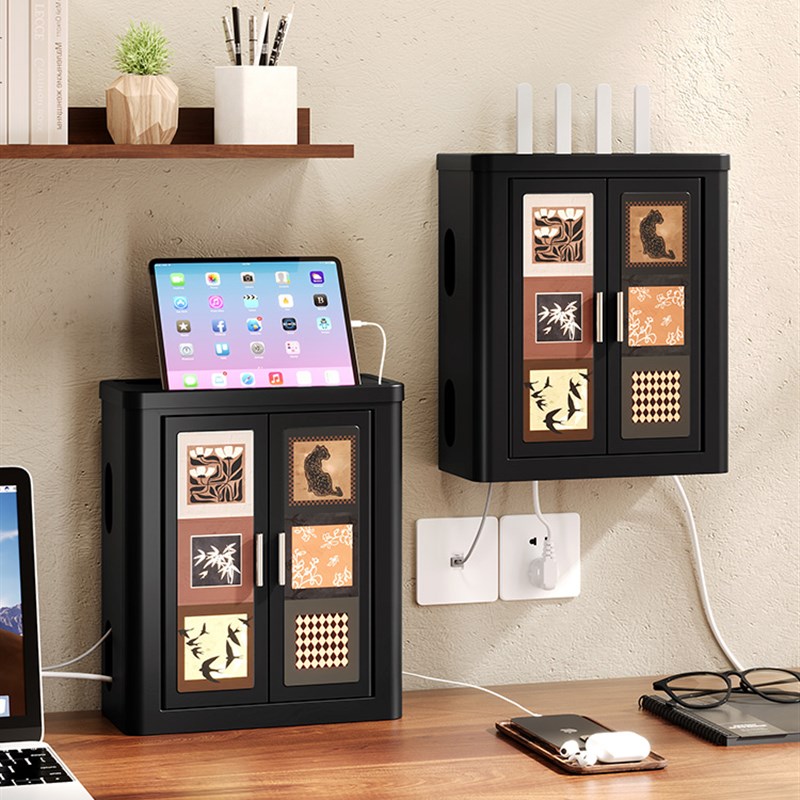 Wifi路由器收纳箱光猫机顶盒电视柜放置架线插件安排集线器插件盒