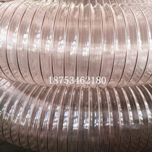 现货供应PU钢丝螺旋管350mm*0.9mm/钢丝螺旋通风排气管/塑料管