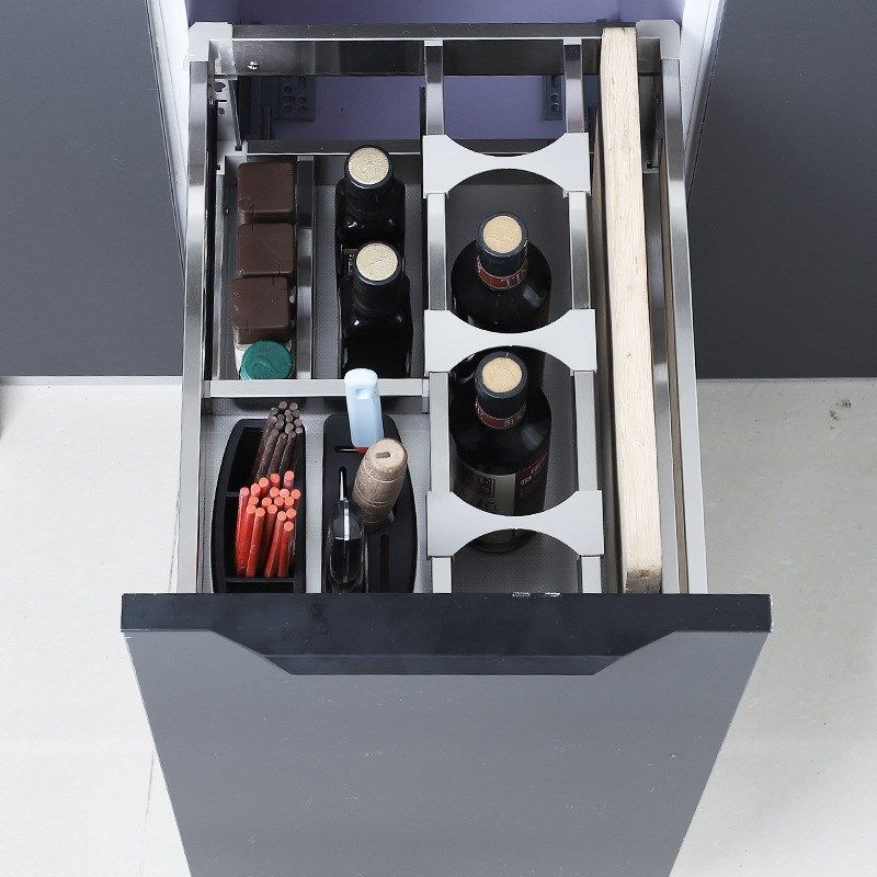 厨房橱柜不锈钢瓶罐拉篮三层抽拉式收纳架内置调味置物架阻尼滑轨,家装主材,拉篮,淘宝优惠券,粉丝福利购,淘宝优惠卷