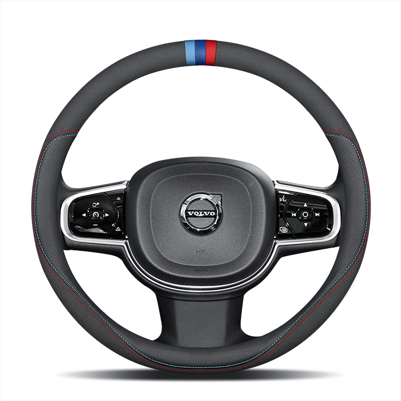 22款沃尔沃S90 s60 xc40 21款XC60 v40 V90方向盘套真皮 四季把套