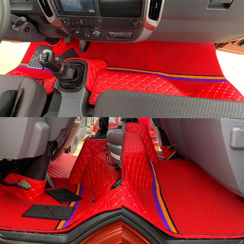 一汽解放虎V奥铃捷运重汽豪沃欧马可轻卡专用货车全包围脚垫装饰