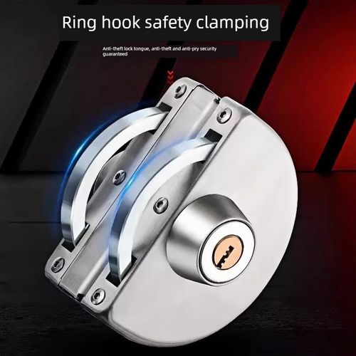 玻璃门锁双门单门无孔玻璃锁地板锁店铺滑动双门锁门闩无框锁