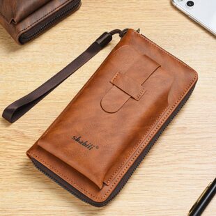 复古钱包男士长款大容量2024新款皮夹手拿包钱夹拉链手抓包手机包