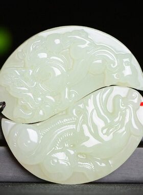 定情信物和田玉白玉吊坠情侣款一对龙凤玉佩兄弟姐妹男士女款玉坠