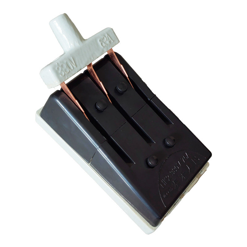 三相闸刀开关家用220v空气电闸大功率白色陶瓷板100A老式黑色刀闸